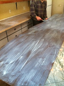 Back countertop in progress Back countertop in progress